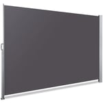 Vounot - Paravent retractable Noir Anthracite 140x300cm avec housse protection