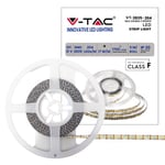 V-TAC Bande LED 5 mètres 17 W par mètre Ruban lumineux SMD 2835 Couleur de la lumière Blanc froid 6500 K Intérieur avec bande adhésive, alimentée à 12 V.