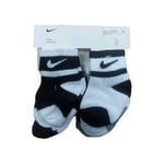 Nike Baby Boy 6 PK Socks Size 6 12 Month NWT Sports LOGO TICK Black White Grey