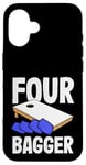 Coque pour iPhone 16 Planche Four Bagger Cornhole Fun Sport Vibes