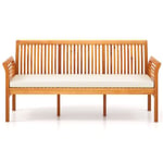 Costway Banc De Jardin En Acacia 3 Places, Coussins D'assise, Dossier Et Accoudoirs Ergonomiques, Banquette Extérieur 159 Cm De Long