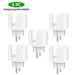 EWelink-Prise intelligente WiFi,prise UE,moniteur d'alimentation,fonction de synchronisation,commande vocale,fonctionne avec Alexa,Google Home,Alice,20A - Type 5pcs