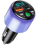 Mohard Transmetteur FM Bluetooth 5.3 Voiture, [PD 30W & QC3.0 18W] Allume Cigare USB Chargeur Rapide, [Lueur Intégrale] Adaptateur Bluetooth Voiture Émetteur Radio Kit Main Libre, Musique Hi-FI