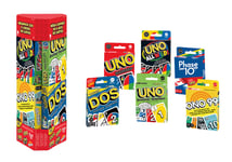 UNO Card Game 6 Pack Bundle: UNO, DOS, Phase 10, ONO99, House Rules, All Wild