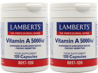 Lamberts Vitamin A 5000iu 120 Capsules X 2