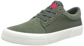 Tommy Jeans Homme Baskets Vulcanisées Skate Derby Chaussures, Vert (Pewter Green), 40 EU