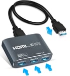 4K@60Hz HDMI Switch,【Aluminum 4K 60HZ】,3 in 1 Out HDMI Switcher Selector,Supports 4K 60HZ,HDCP 2.2, HDR 10, 18Gbps,3D for PS5,PS4,Game Consoles,Chromecast ,PC Etc (Come with a HDMI Cable)