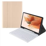 Étui Clavier Pour Samsung Galaxy Tab A8 10,5 Pouces Modèle 2022 (Sm-X200/X205/X207), Clavier Français Azerty, Clavier Bluetooth Sans Fil Détachable Magnétiquement,D'or