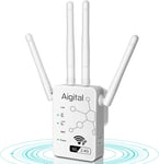 Répéteur WiFi Puissant AC 1200Mbps, Amplificateur de Signal, Double Bande 2,4GHz 300Mbps/5GHz 867Mbps, Extendeur avec Port ethernet&Mode AP, Booster Compatible Toutes Box Internet