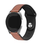 Strap-it Bracelet hybride cuir - compatible pour Huawei Watch GT 2 (marron clair)