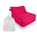 Set Daddy Cool fauteuil XL + polystyrène 100 x 90 x 70cm intérieur & extérieur, déhoussable et résistant aux UV, Rose