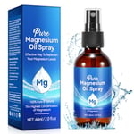 Pure Magnesium Oil Spray, 100% Natural Topical Magnesium Spray for Feet, Magnesium Spray for Sleep, Safe and Effective, 60ml