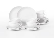 Seltmann Weiden 4052212139920 Service à thé 18 pièces avec tasses à thé, soucoupes, 6 assiettes à pain, en porcelaine