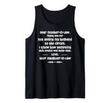 Dear Mother-In-Law Thank You For Not Selling My Husband Tank Top