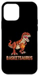 Coque pour iPhone 12 mini BasketSaurus Dinosaure Balle T-rex Dino Jouant au Basketball