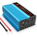 LEEKINO Pure Sine Wave Power Inverter 2000 Watts DC 12V to 240V AC Converter with LCD Display and 5m Remote Controller, 3 AC Outlets & 2 USB Port, Peak Power 4000W