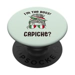 I'M THE BOSS! CAPICHE? Italian Woman Messy Bun Italy Meme PopSockets Adhesive PopGrip