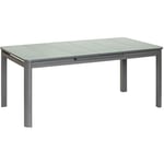 Ensemble Table rectangulaire extensible et chaises de jardin en aluminium gris Milos Anthracite - 12 places Jardiline