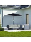 Outsunny Half Patio Umbrella Parasol 2.7M