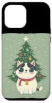 iPhone 13 Pro Max Cute Cat with Merry Christmas Tree Costume Case