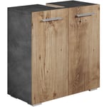 Meuble vasque Jupiter 60 x 30 x 60 cm Badplaats Gris avec chene - Chêne châtaignier avex gris