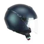 CGM Flo Casque Jet Adulte Unisexe, Pétrole satiné, S (55cm)