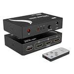 MT-VIKI 4k HDMI Switch 3 in 1 out with IR Remote Control, 3 Port Switcher Selector HDCP1.4 Metal Box for Xbox Nintendo PS4 PS5 TV Fire Stick Roku with USB power cable