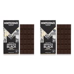 Montezuma's Absolute Black, 100% Cocoa, Dark Chocolate With Almonds, Gluten Free & Naturally Vegan, 90g Bar (Pack of 2)