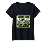 Womens Scores Low Spirits High Paddle Tennis Paddle Ball Padel V-Neck T-Shirt