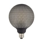 Xanlite Ampoule Déco Aspect Filet Noir G125 Culot E27 - Ampoule Vintage E27 LED Angle Éclairage 320° - Ampoule LED E27 Vintage 4W 180 Lm - Ampoule Globe E27 LED Lumière Blanc Chaud - RFDEB125GRAPHLO