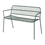 Broste Copenhagen Eden bench with arm support Forest green