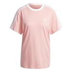 adidas Women's Essentials 3-Stripes Tee, semi Pink Spark/White, XXS