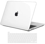 TECOOL Coque Compatible avec MacBook Pro 16 Pouces 2020 2019 (A2141) avec Touch Bar, Coque Rigide en Plastique Fine et Protection Clavier (UE AZERTY), Transparente Clair