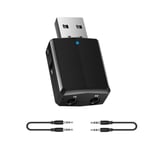 3 In 1 Usb Bluetooth 5.0 Transmitter Receiver Adapter Aux Black
