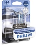 Philips 12342WVUB1 WhiteVision Ultra Xenon Effect H4 Headlight Bulb, 4.200K, Single Blister