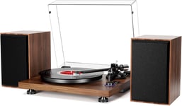 Bluetooth Record Player Wireless Turntable HiFi System Wooden Bluetooth with and