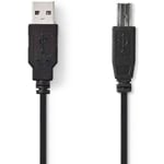 Nedis USB 2.0 Câble A male B male 3,0 M Noir