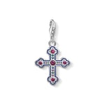 Thomas Sabo Women Charm Pendant Victorian Cross Charm Club 925 Sterling Silver 1496-391-7