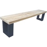 Wood4you - Banc de Jardin New England Échafaudage Bois - 130 cm Anthracite - Brun