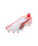 PUMA Mixte Ultra 5 Match FG/AG Chaussure de Football, White Black-Glowing Red, 44.5 EU