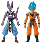 BANDAI Dragon Ball Dragon Stars Figures Beerus V2 Beerus Action Figure | 17cm Articulated Figure & Dragon Ball Evolve Blue Goku Anime Figure | 12.5cm Super Blue Goku Figure