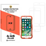 ultrapower100 Screen Protector Shatterproof Compatible for 6 Plus/6S Plus Full Coverage Premium Tempered Glass Film 2 Pack Anti-Shatter White