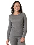 LAPASA Haut Thermique Femme 100% Laine Mérinos Maillot. de Corps à Manches Longues ChaudL48 Gris Chiné (Haut), L