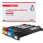 NOPAN-INK - Toner x4 TN-711 (TN711) Noir + Cyan + Magenta + Jaune compatible pour Konica Minolta Bizhub C654 C654 e C754 C7