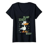 Womens Today Is Slap An Idiot Day I'm Gonna Be Busy V-Neck T-Shirt