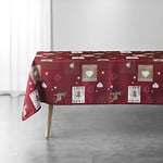 douceur d'intérieur, Nappe Rectangle (150 x 300 cm) Augustin Rouge, Polyester Imprimé