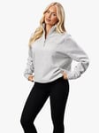 Gym King Womens 365 Full Zip Funnel Top - Grey, Green, Size 10, Women