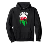 Spartan warrior Welsh flag. Design Wales Vintage Pullover Hoodie