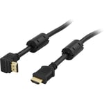 DELTACO HDMI-kabel, vinklad, 1,5m, svart