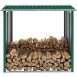 Galozzoit - Abri de stockage de bois Acier galvanisé 172x91x154 cm Vert